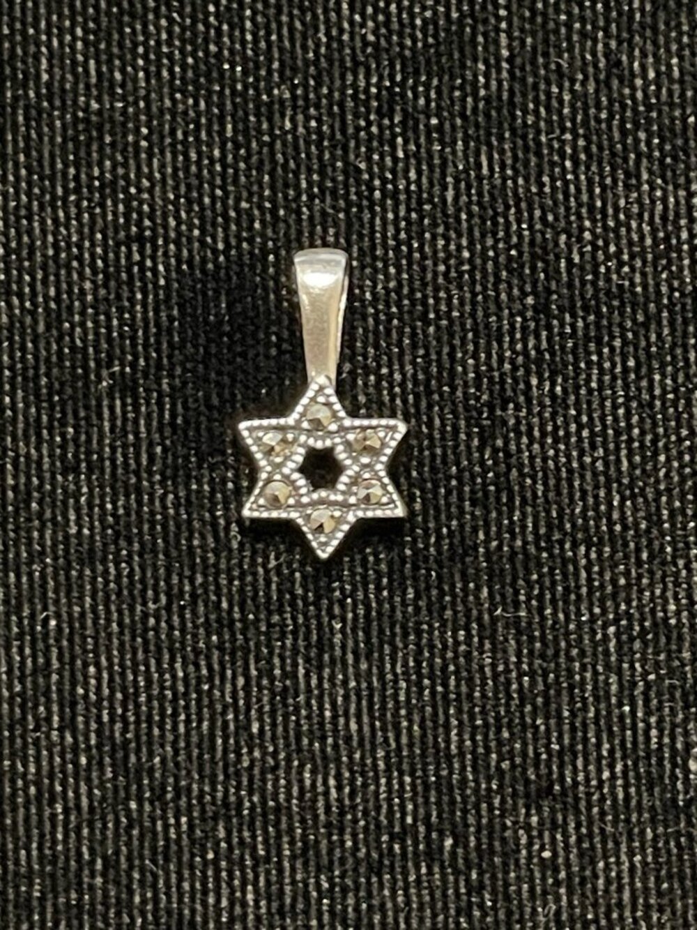 Sterling Silver Star of David Necklace with Marcasites Stones